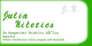 julia miletics business card